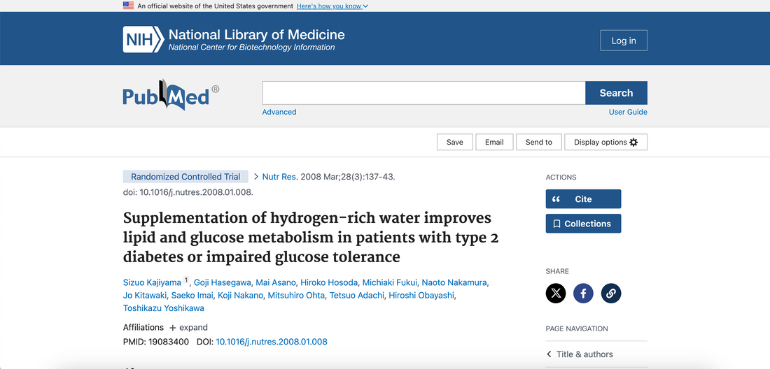 Supplementation of hydrogen-rich water improves lipid and glucose metabolism in patients with type 2 diabetes or impaired glucose tolerance